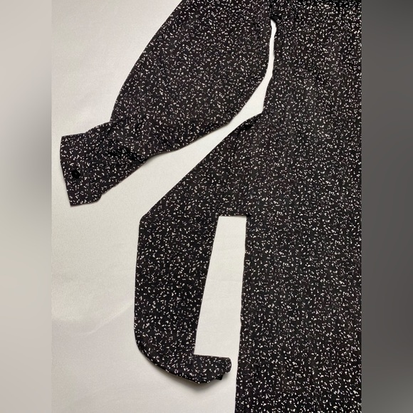 Tie V-Neck Dress - WHITE SPECKLE lined - Picture 9 of 17